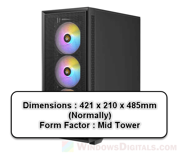 Mid Tower ATX Cases Dimension Size