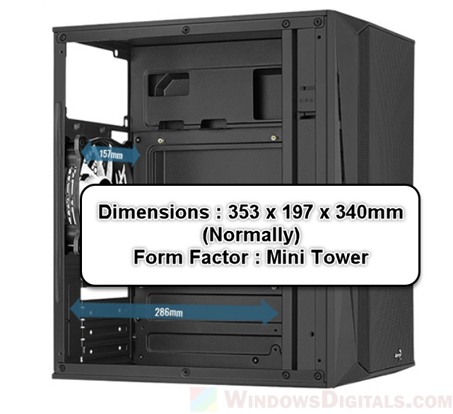 Mini Tower ATX Cases Dimension Size