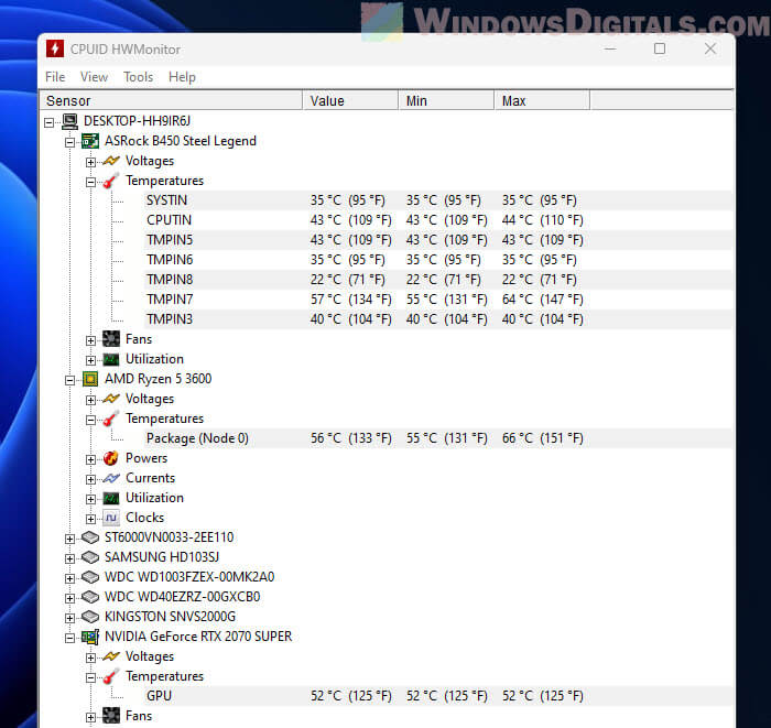 Monitor CPU and GPU temperature