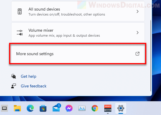 More sound settings Windows 11