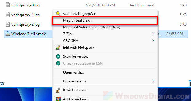 Mount a VMDK file in Windows 11