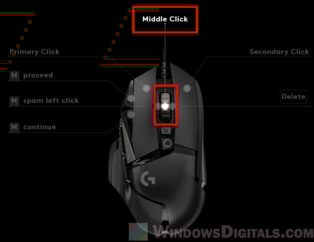 Mouse middle click button