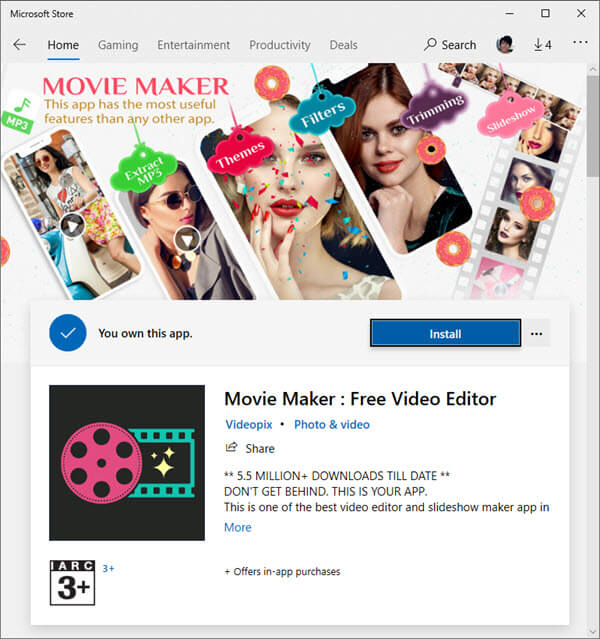 Movie make free video editor Microsoft Store download