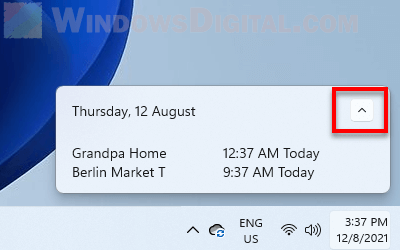 Multiple timezone clocks Windows 11