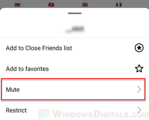 Mute a person on Instagram