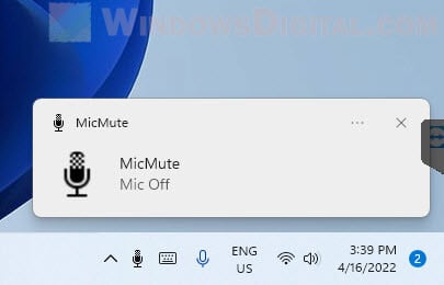 Mute mic hotkey Windows 11