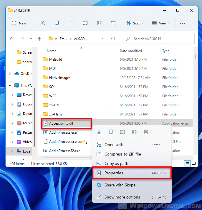 NET Framework Accessibility Properties