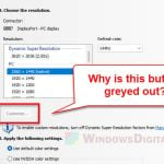 NVIDIA Control Panel Custom Resolution Greyed Out