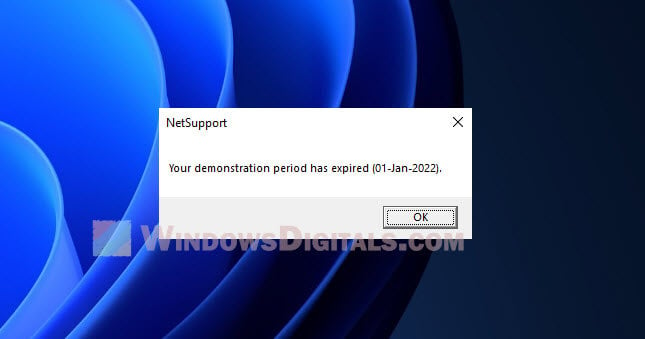 NetSupport Your demonstration period has expired