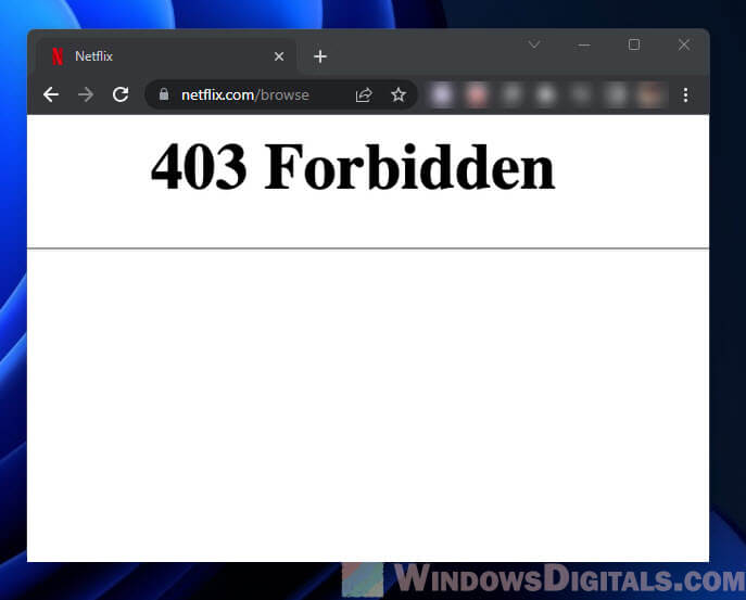 Netflix HTTP Error 403 Forbidden