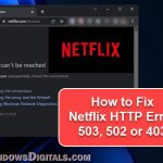 Netflix HTTP Error 503, 502 and 403