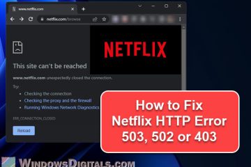 Netflix HTTP Error 503, 502 and 403