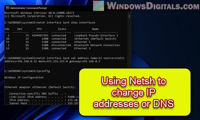 Netsh Interface IP Set Address DNS Windows 11