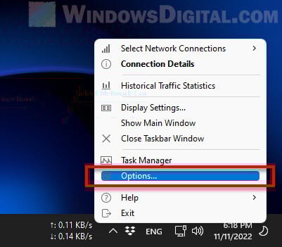 Network speed monitor Windows 11 taskbar