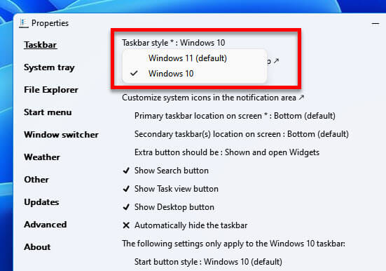 Never combine taskbar buttons icons Windows 11