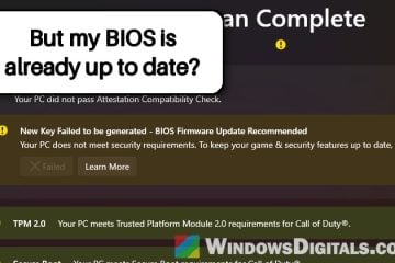 "New Key Failed to be generated" in Call of Duty on Intel PTT