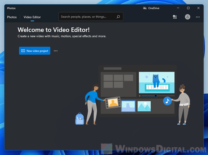 New Video Edit Project Windows 11