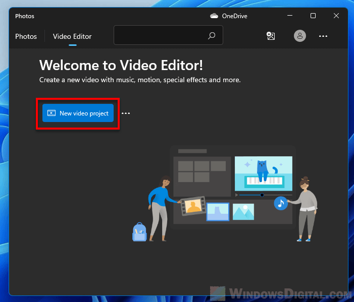 New Video Project Windows 11