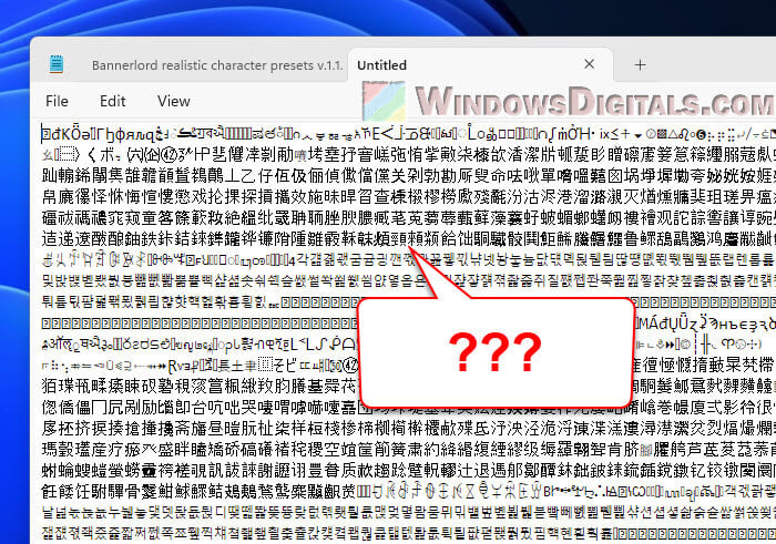 Notepad Chinese Characters Bug