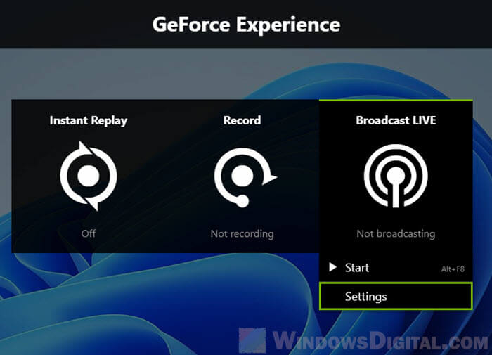 Nvidia Shadowplay Broadcast Settings