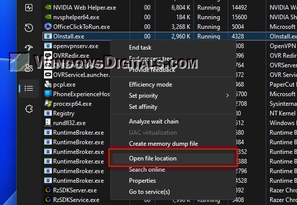 OInstall.exe not working