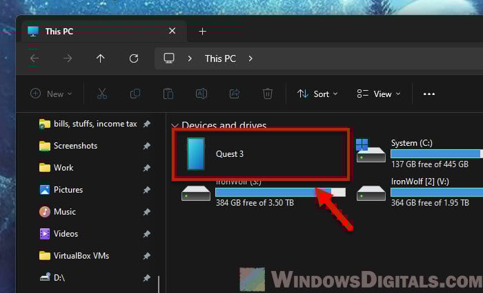 Oculus Quest 3 File Explorer