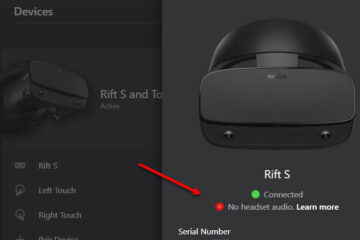 Oculus Rift S No Headset Audio Windows 10