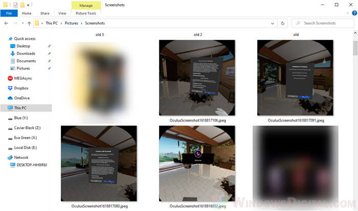 Oculus Rift S screenshot location Windows 10 PC