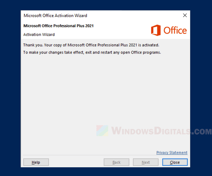 Office 2019 phone activation