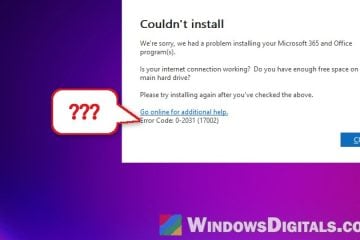 Office Install Error Code 0-2031 (17002) on Windows 11 or 10