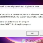 OmenCommandCenterBackground.exe Application Error