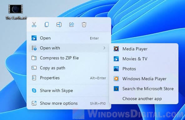 Open AVI files on Windows 11