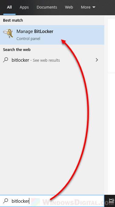 Open BitLocker in Windows 10
