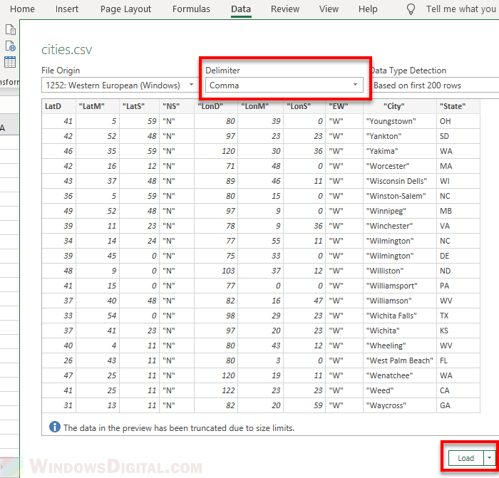 Open CSV TXT in Microsoft Excel