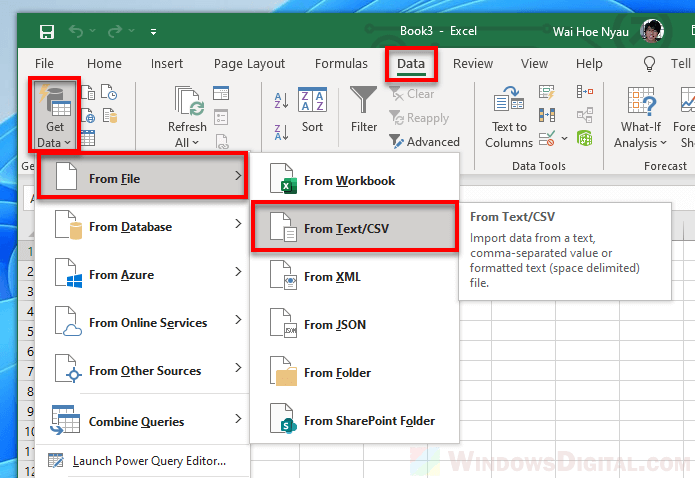 Open CSV file in Excel with columns automatically