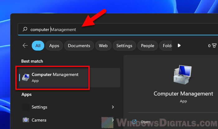 Open Computer Management Windows 11