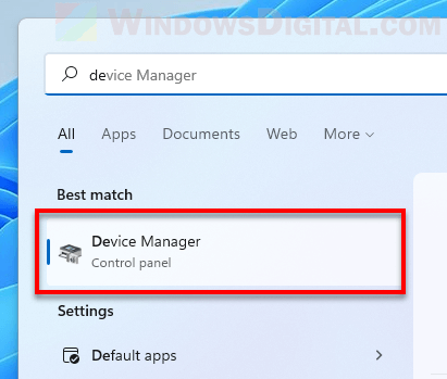 Open Device Manager Windows 11