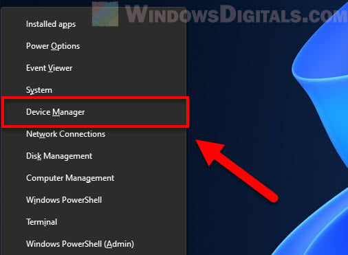 Open Device Manager via Win X