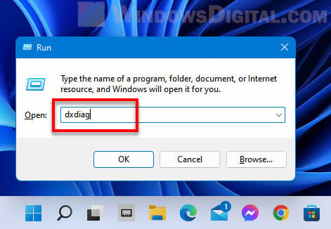 Open DirectX Diagnostic Tool in Windows 11