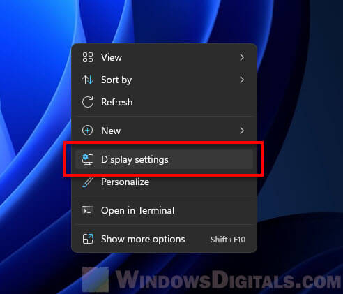 Open Display Settings