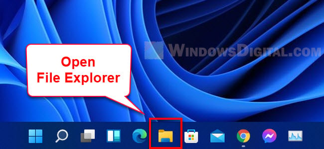 Open File Explorer on Windows 11 from taskbar