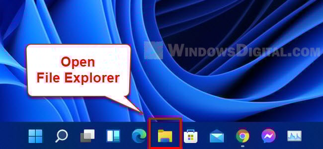 Open File Explorer on Windows 11 from taskbar