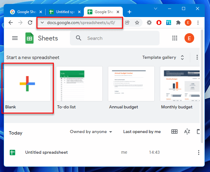 Open Google Sheets