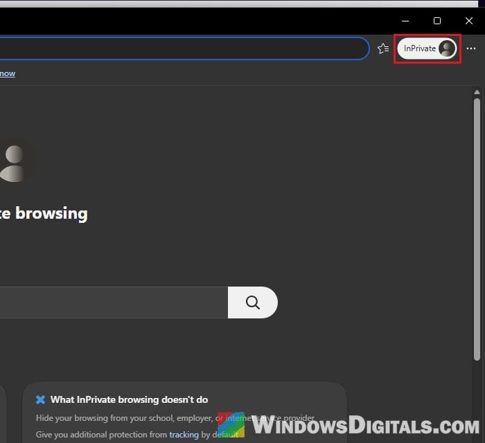 Open InPrivate window Microsoft Edge Windows 11