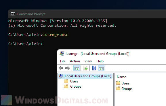 Open Local Users and Groups CMD