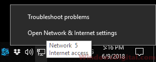 Open Network and Internet Settings