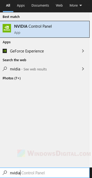Open Nvidia Control Panel Windows 10/11