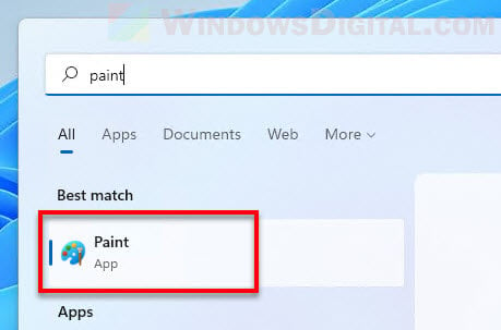 Open Paint Windows 11