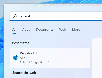 Open Regedit Windows 11