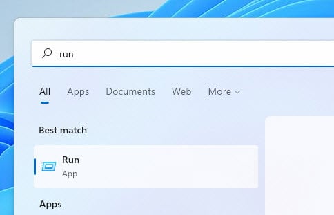 Open Run Windows 11